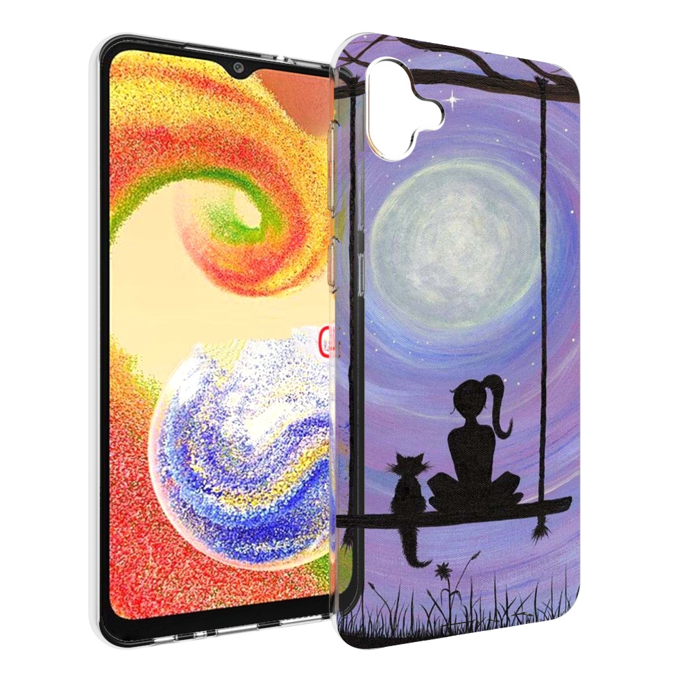 

Чехол MyPads девушка с котом на качеле женский для Samsung Galaxy A04, Прозрачный, Tocco