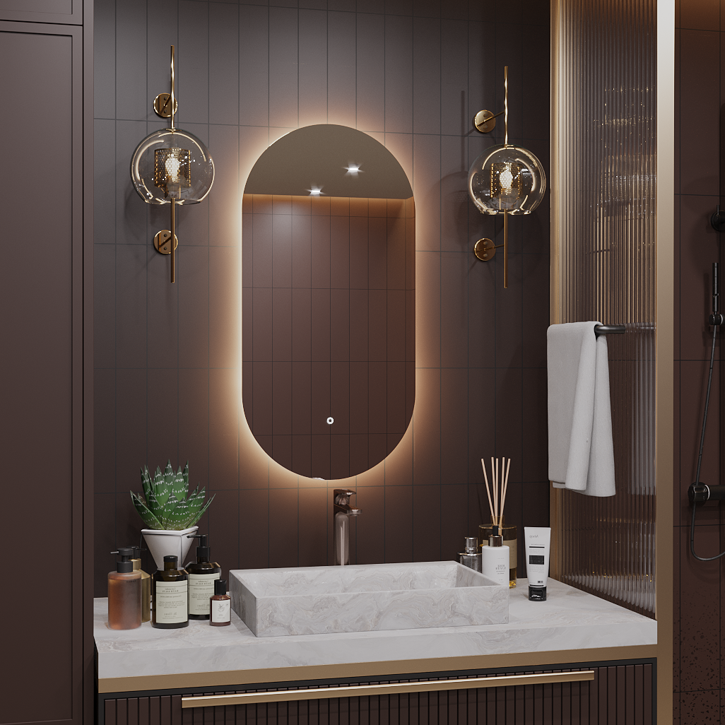 Зеркало для ванной Alias Олимпия 90*45  с теплой LED-подсветкой пазл сюрприз в шаре