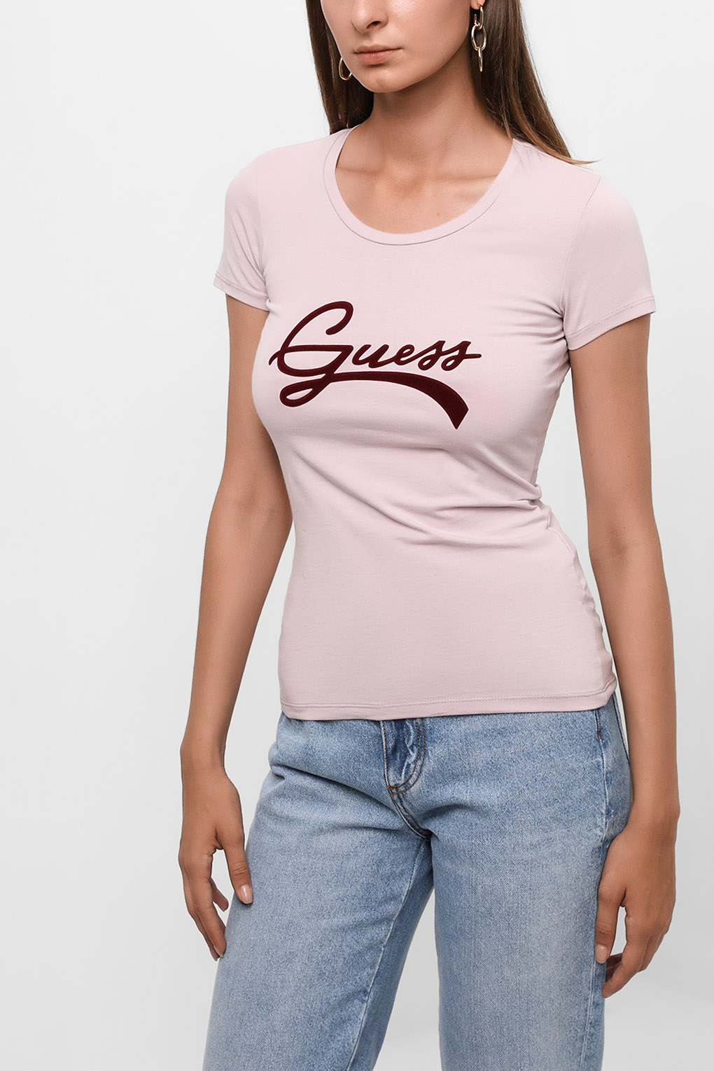

Футболка женская Guess Jeans W2BI66 J1311 розовая S, W2BI66 J1311