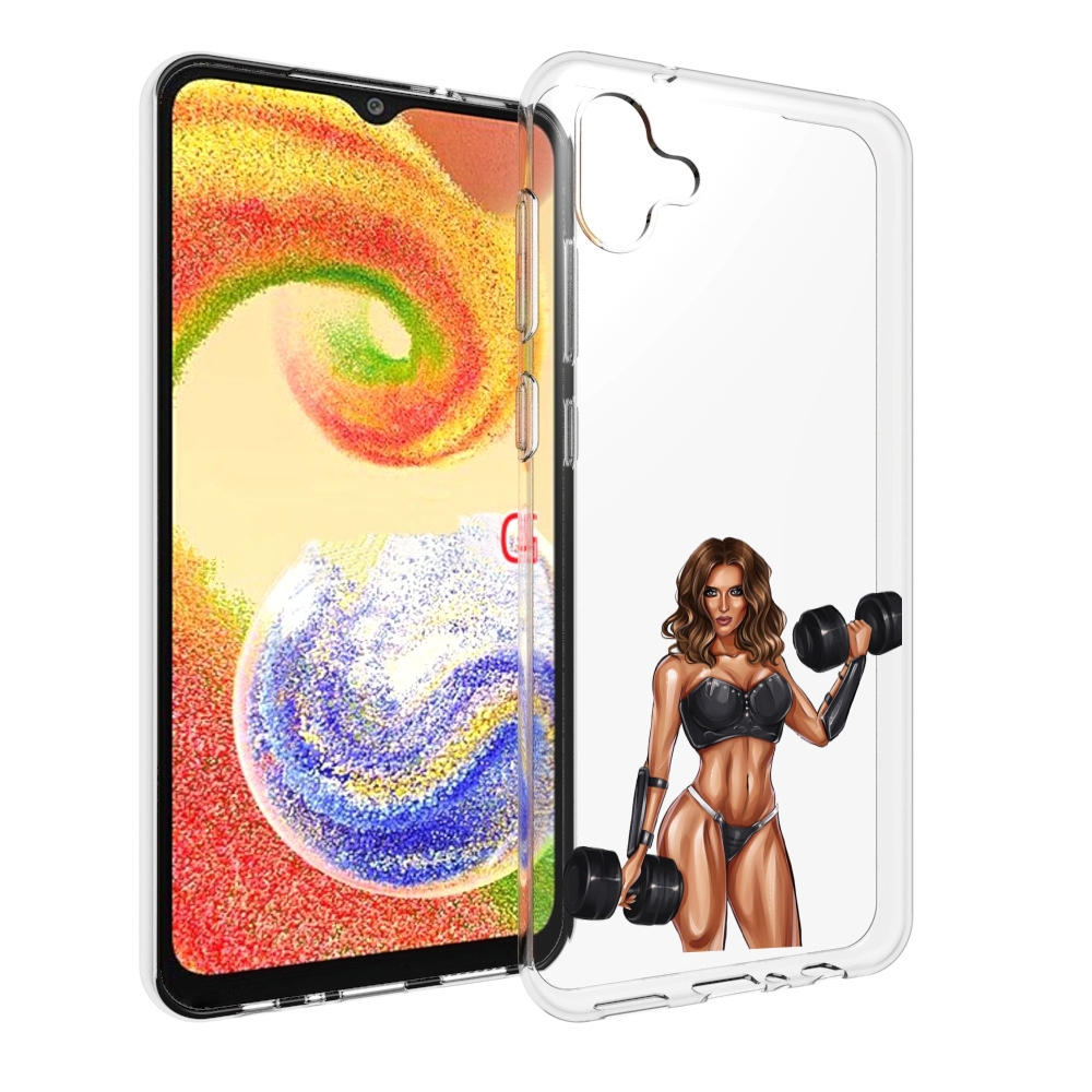 Чехол MyPads девушка с гантелями спорт женский для Samsung Galaxy A04
