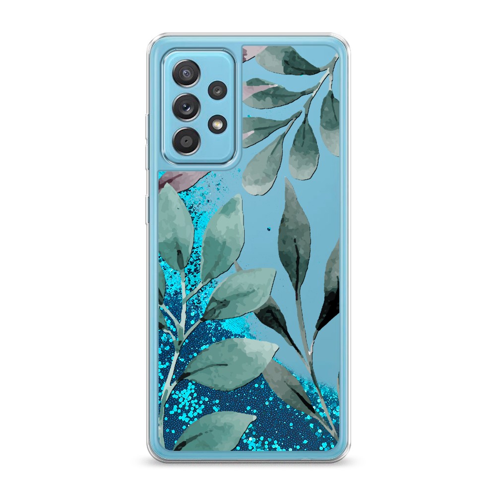 

Жидкий чехол с блестками "Листы цветов" на Samsung Galaxy A52, 2102493-1