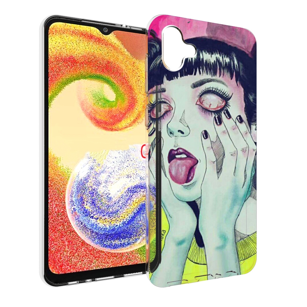 Чехол MyPads девушка без зрачков для Samsung Galaxy A04