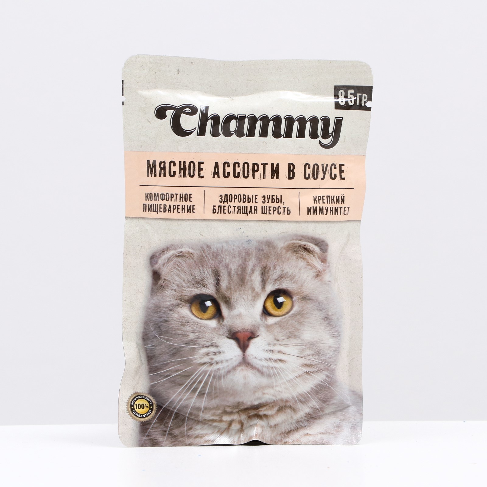 

Влажный корм для кошек Chammy мясное ассорти в соусе, 85г