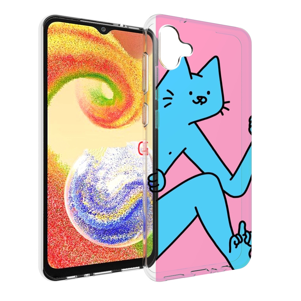

Чехол MyPads голубой кот в дверце для Samsung Galaxy A04, Прозрачный, Tocco