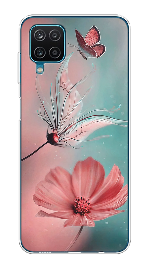 

Чехол на Samsung Galaxy A12/M12 "Бабочка и цветок", Голубой;розовый, 2101650-1