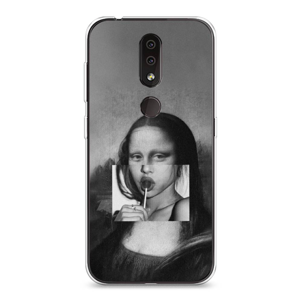 

Чехол Awog на Nokia 4.2 / Нокиа 4.2 "Mona Lisa sucking lollipop", Серый, 122550-9