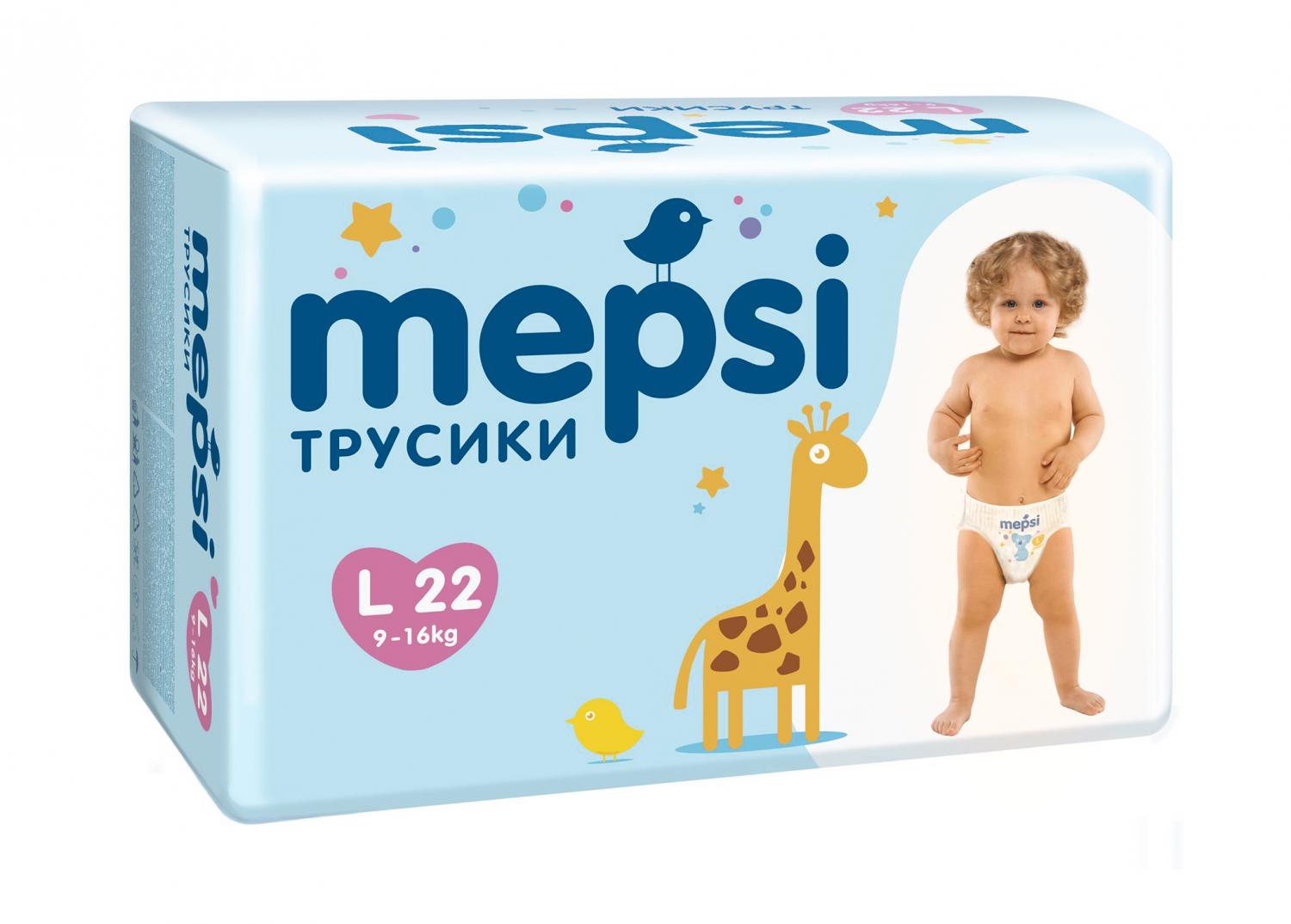 фото Трусики-подгузники mepsi размер l, 9-16 кг, 22 шт. 82575