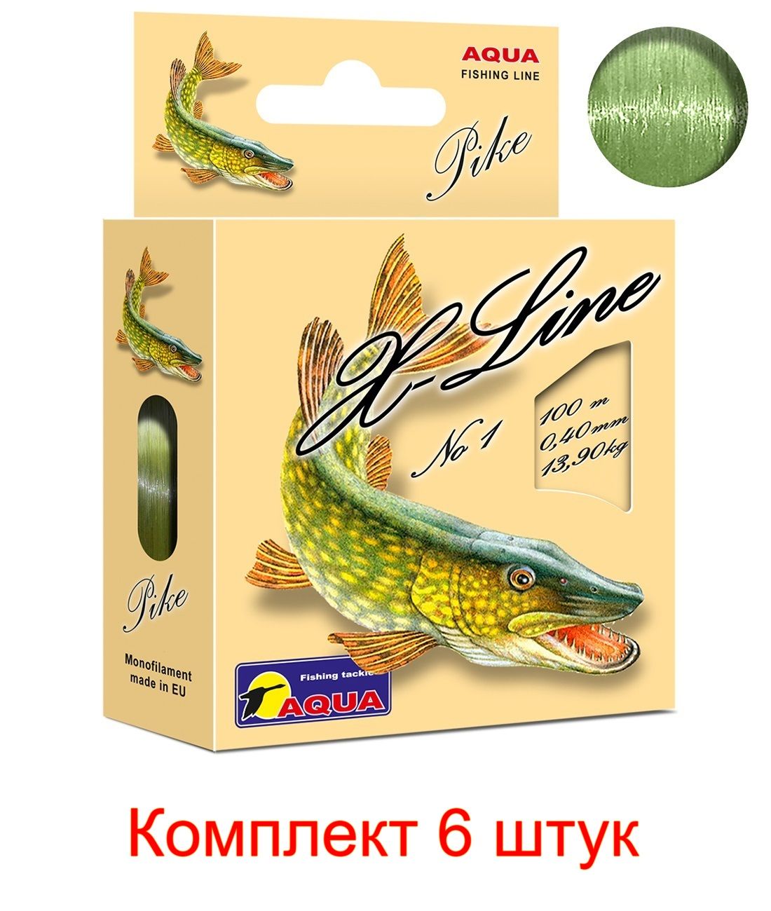 

Монофильная леска для рыбалки Aqua X-Line Pike (Щука) 0,40mm 100m ( 6 штук ), X-Line Pike (Щука)