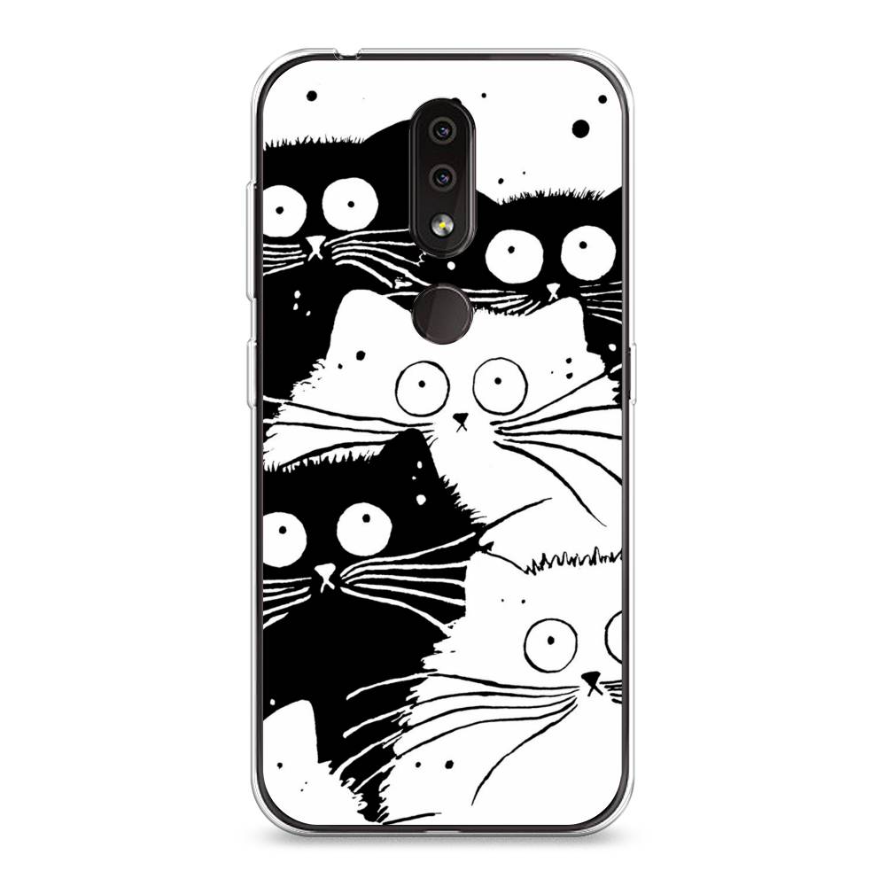 

Чехол Awog на Nokia 4.2 / Нокиа 4.2 "Коты черно-белые", Черный;белый, 122550-2