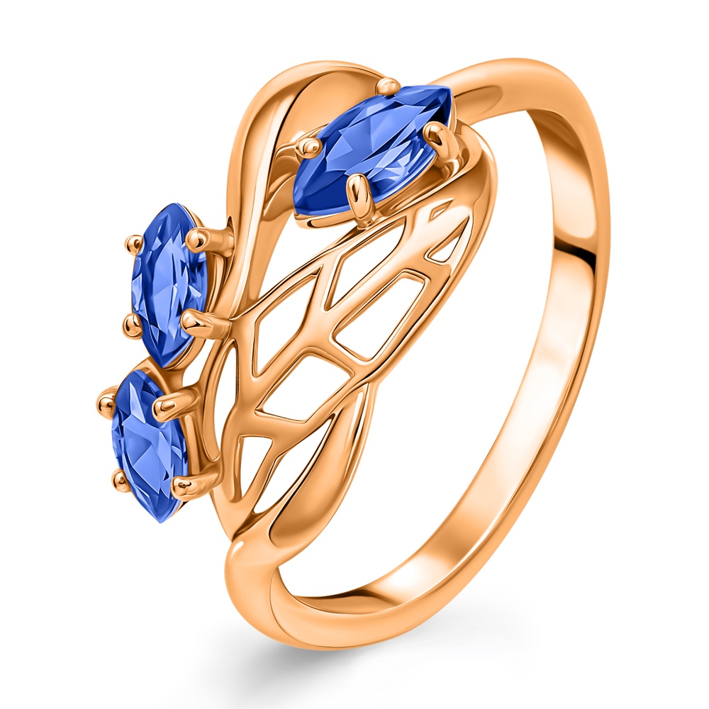 

Кольцо из золота р. , 585Gold 101017040, сапфир искусственный, 101017040