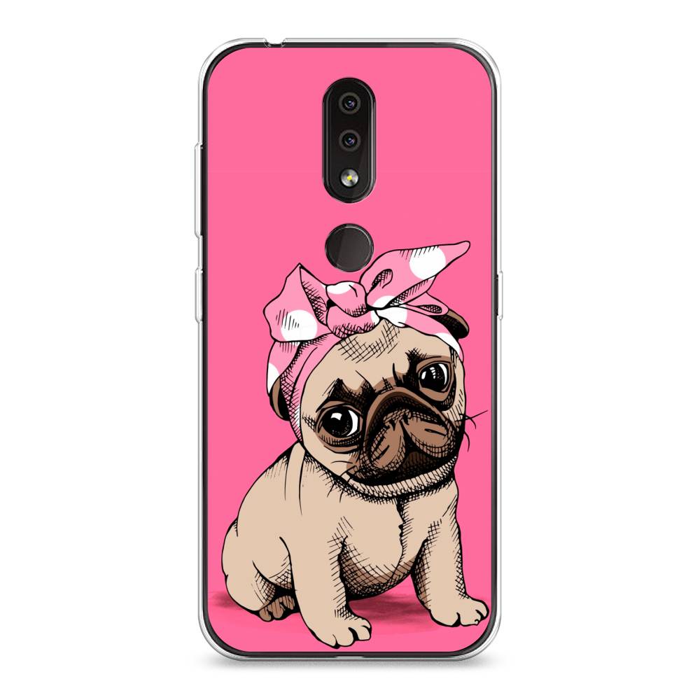 

Чехол Awog на Nokia 4.2 / Нокиа 4.2 "Dog Pin-Up", Розовый;бежевый, 122550-2