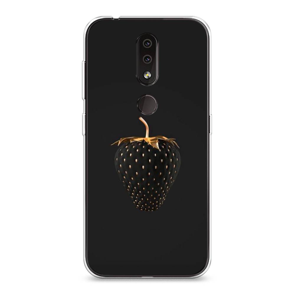 фото Чехол awog "черно-золотая клубника" для nokia 4.2