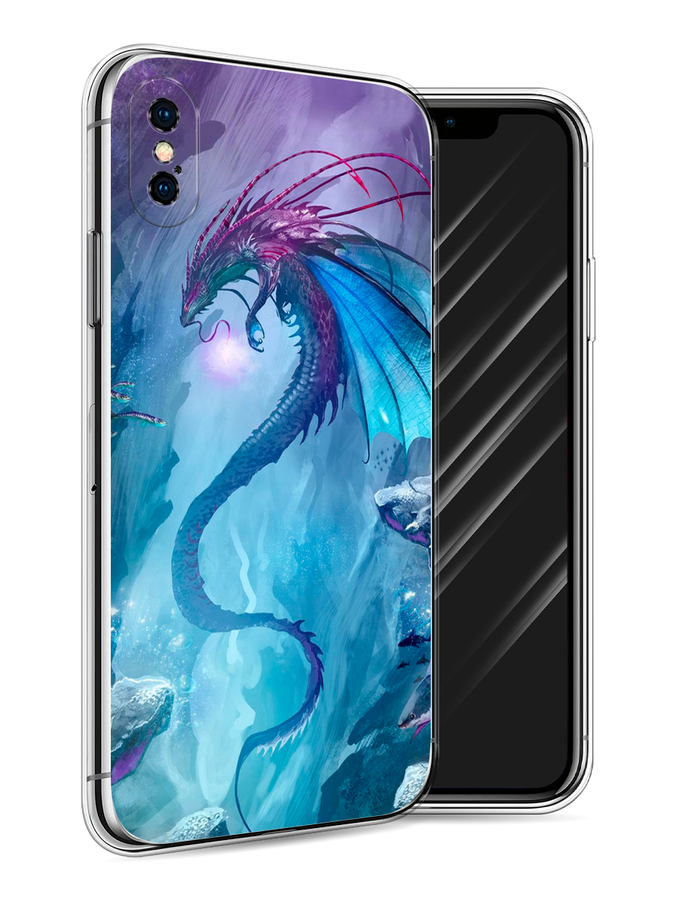 

Чехол Awog на Apple iPhone X (10) / Айфон X (10) "Водный дракон", Разноцветный, 11050-2