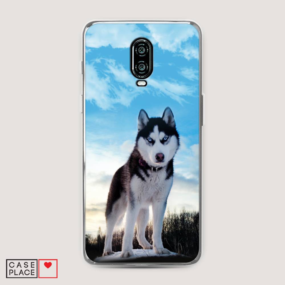 

Чехол Awog на Oneplus 6T / ВанПлас 6T "Хаски 3", Белый;черный;голубой, 150650-2