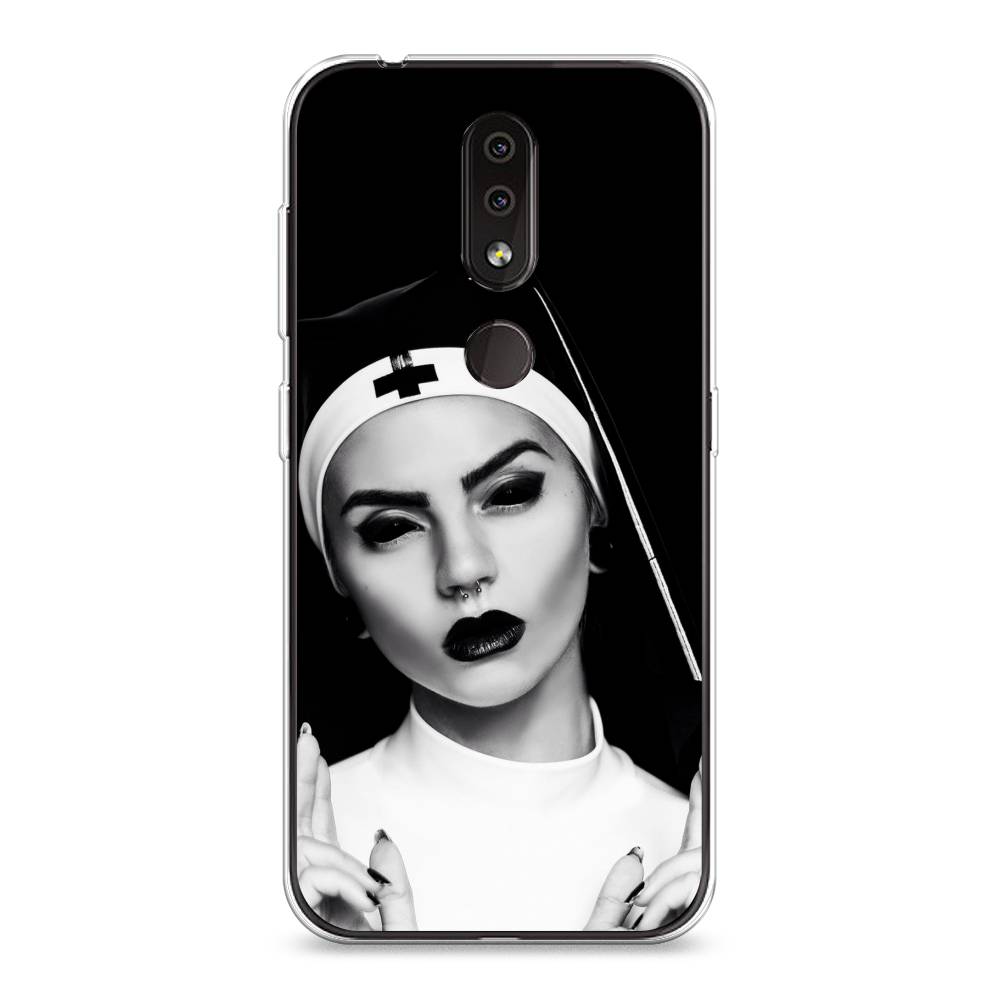 

Чехол Awog на Nokia 4.2 / Нокиа 4.2 "Черная монашка", Серый;черный, 122550-9