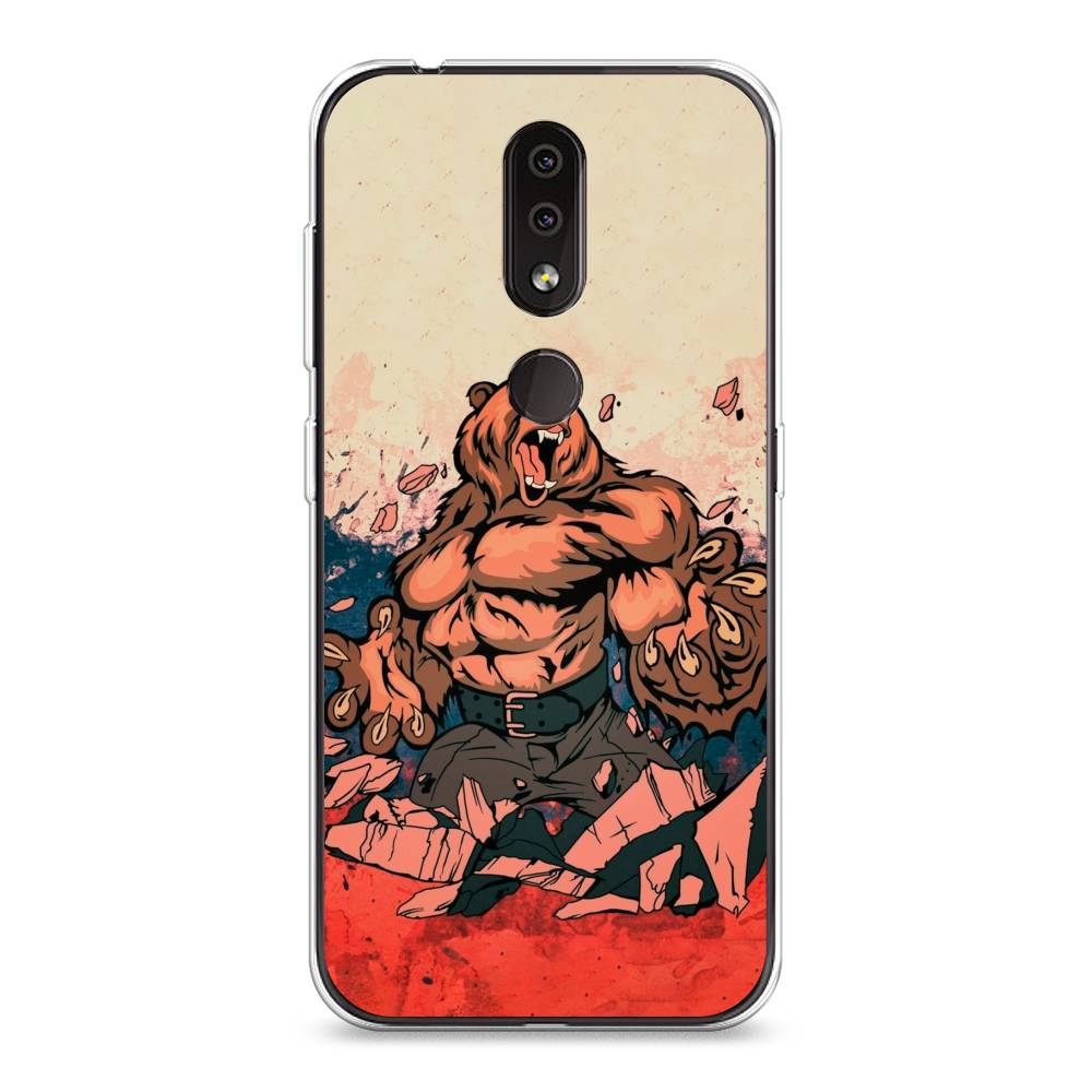 фото Чехол awog "медведь с флагом рф" для nokia 4.2