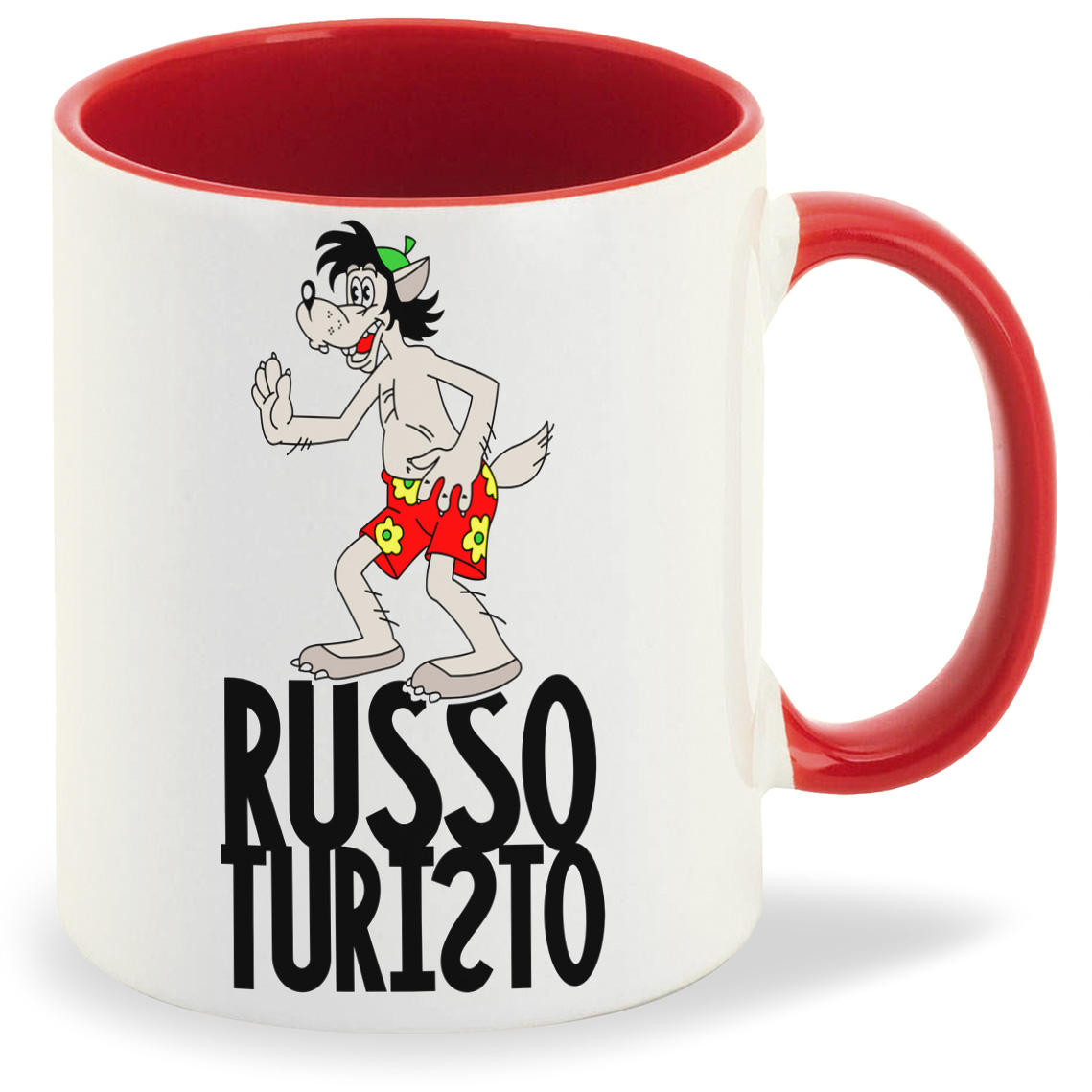

Кружка CoolPodarok Прикол Волк Russo turisto, Прикол Волк Russo turisto