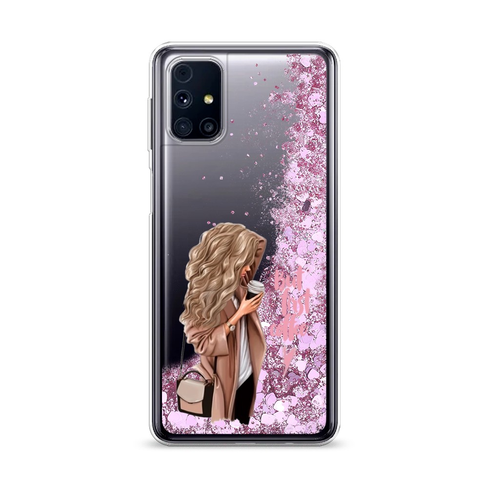 

Жидкий чехол с блестками "Щечки хаски" на Samsung Galaxy M31, Щечки хаски