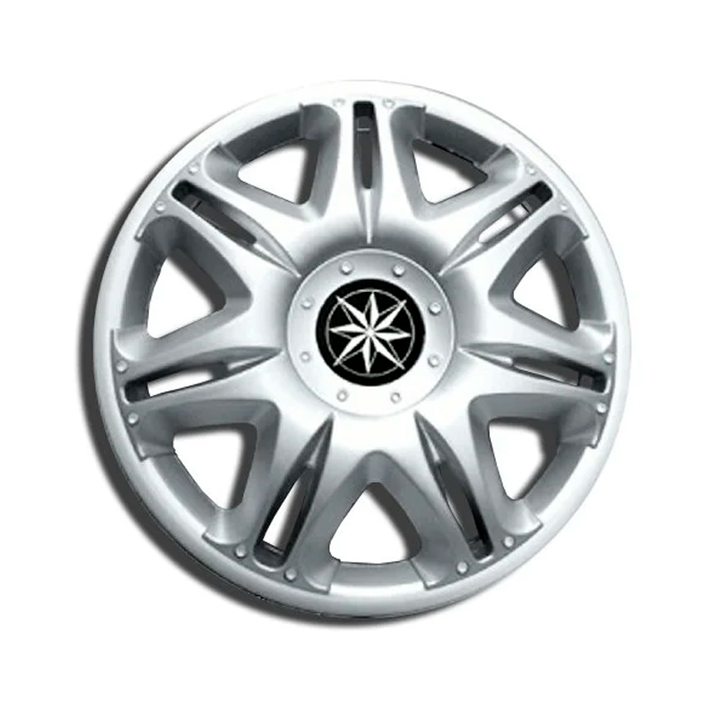 

Колпаки колесные декоративные R14 Super Silver "STAR" Наскар (4 шт.), Серебристый