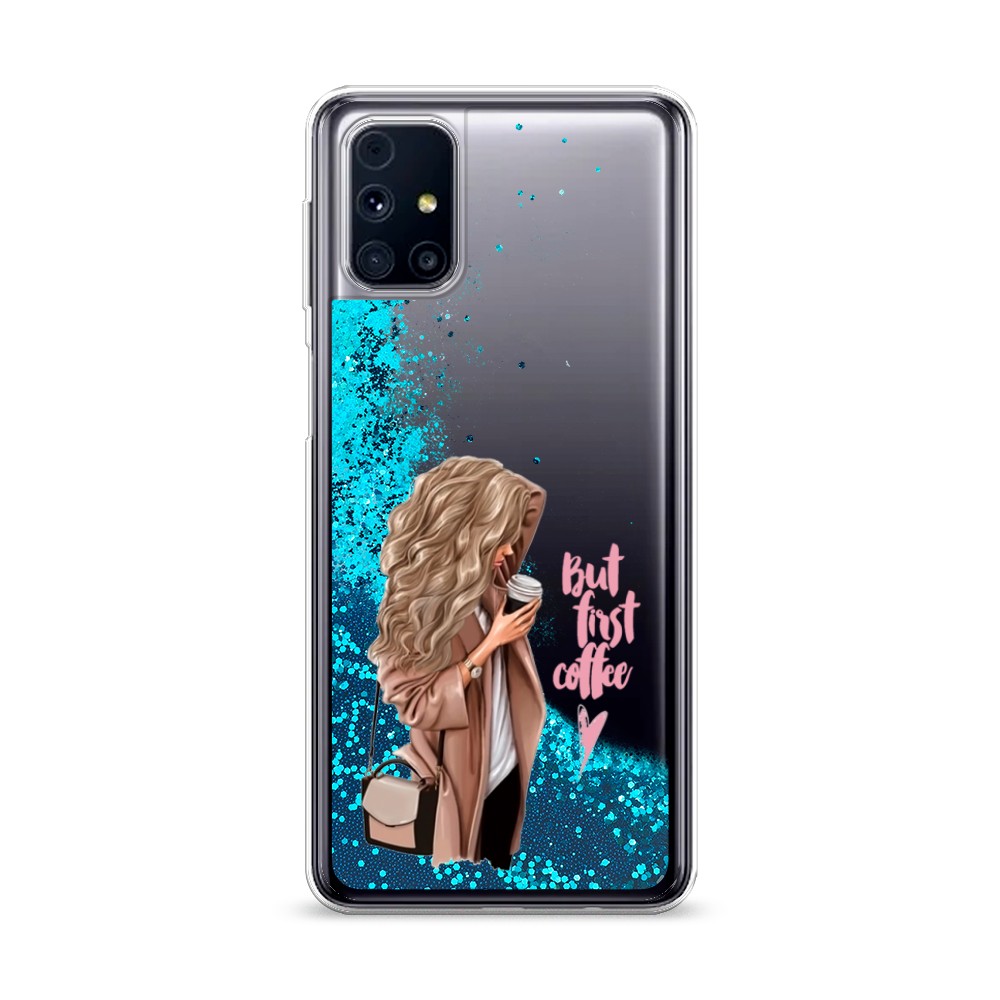 

Жидкий чехол с блестками "Щечки хаски" на Samsung Galaxy M31, Щечки хаски