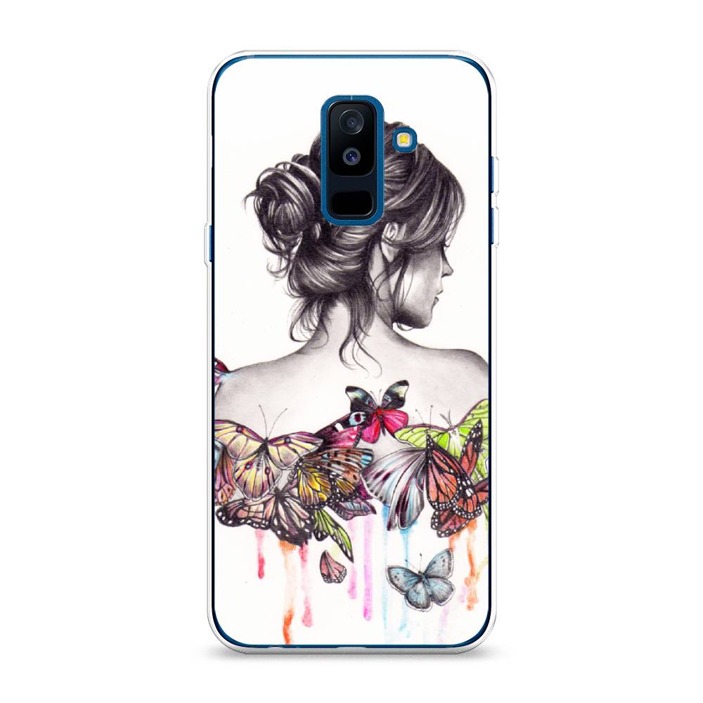 фото Чехол awog "девушка с бабочками" для samsung galaxy a6 +