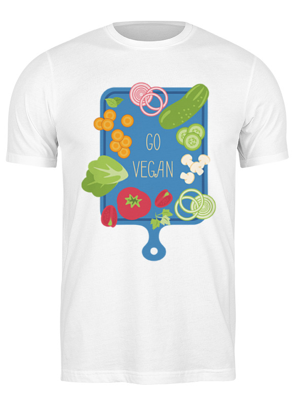 

Футболка мужская Printio Go vegan белая M, Белый, Go vegan