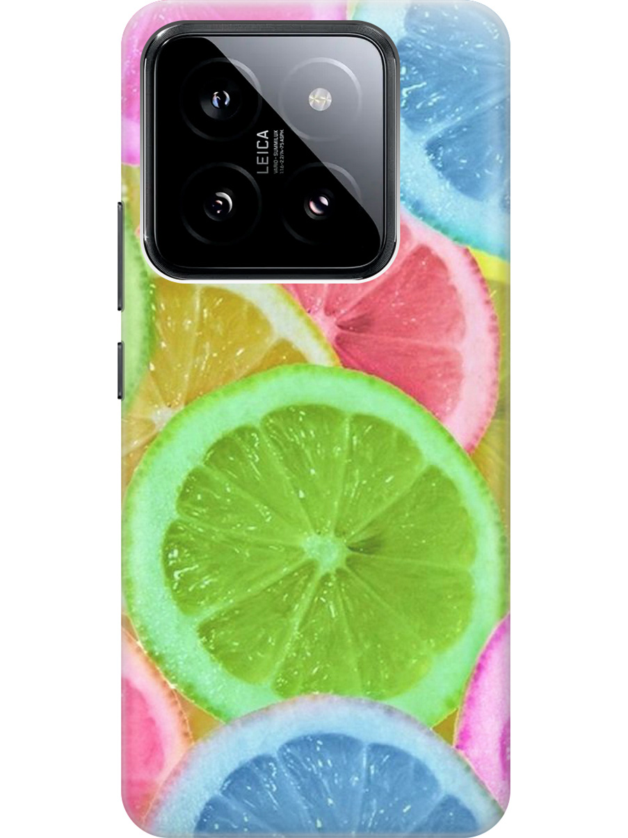 

Силиконовый чехол на Xiaomi 14 Pro с рисунком "Разноцветные лимоны", Желтый;зеленый, 20012089