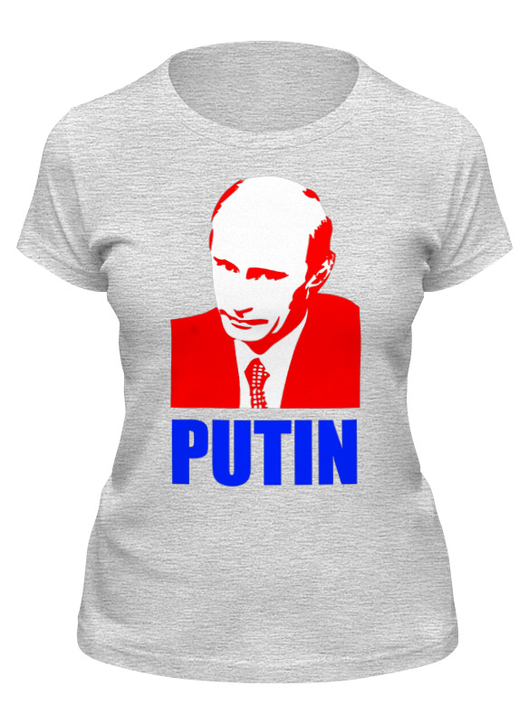 

Футболка женская Printio Putin серая M, Серый;белый, Putin