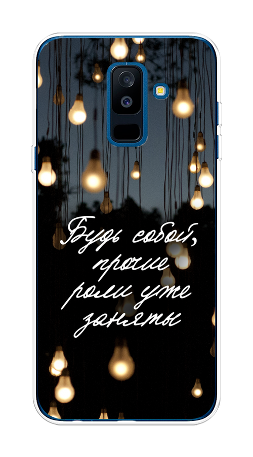 

Чехол Awog на Samsung Galaxy A6 + "Будь собой", Черный;серый;желтый, 26050-6