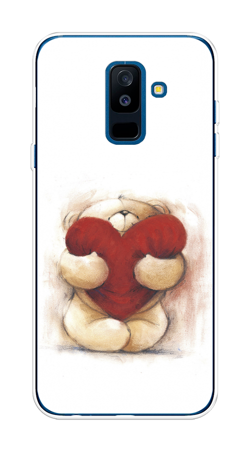 

Чехол Awog на Samsung Galaxy A6 + "Мишка с сердцем 1", Белый;красный;бежевый, 26050-6