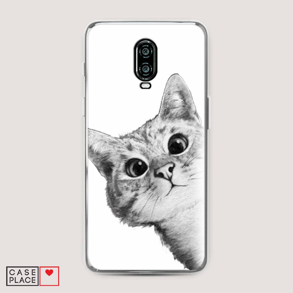 

Чехол Awog на Oneplus 6T / ВанПлас 6T "Кот рисунок черно-белый", Черный, 150650-1