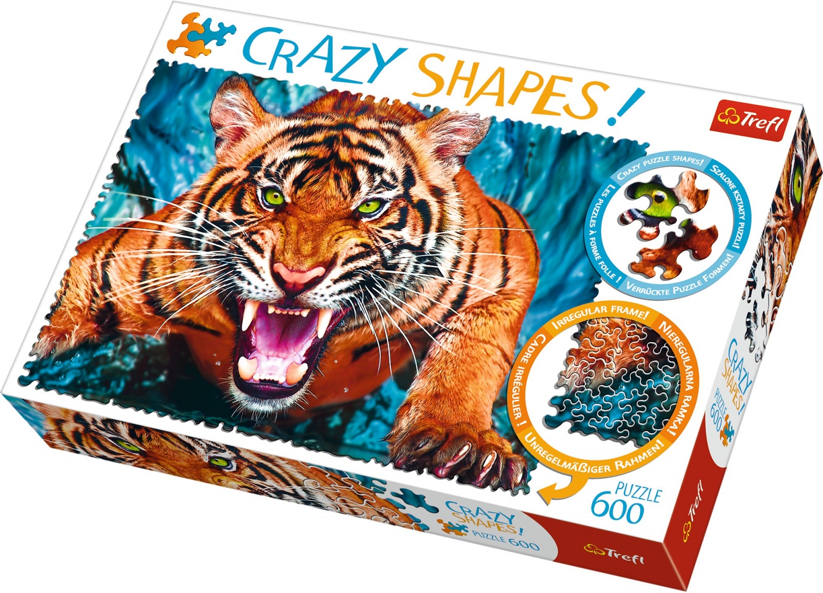 фото Пазл trefl лицом к лицу с тигром crazy shapes 600эл 11110