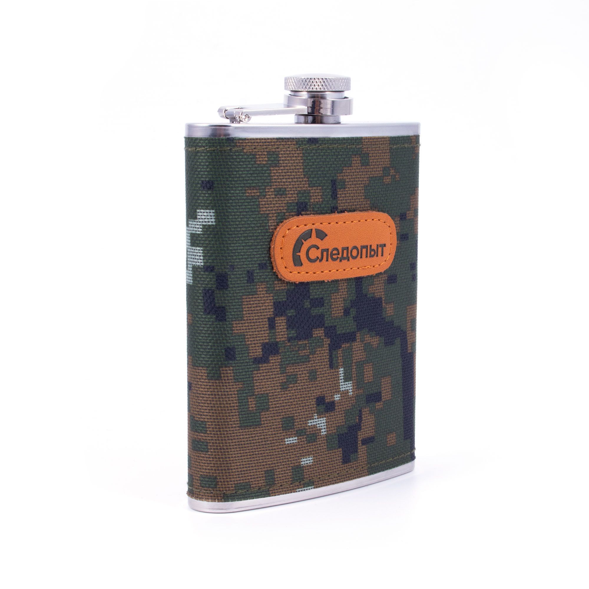 Фляжка СЛЕДОПЫТ PF-BD-F21, в оплетке из oxford camo pixel, 240 мл