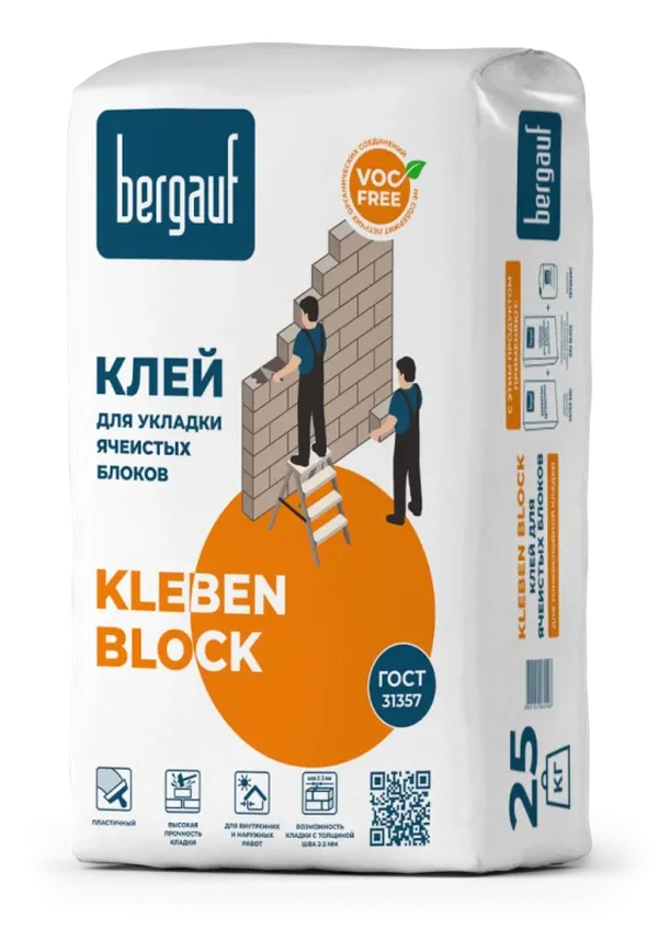 

Кладочная смесь для ячеистых блоков Kleben Block Bergauf 25 кг *1/56