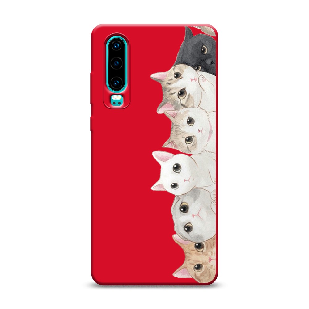 

Матовый силиконовый чехол "Котики" на Huawei P30, Котики