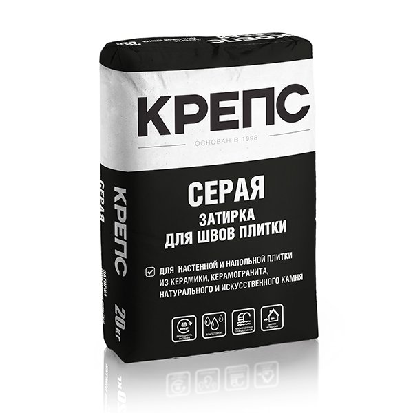 

Затирка серая на цементной основе КРЕПС 20кг *1/56
