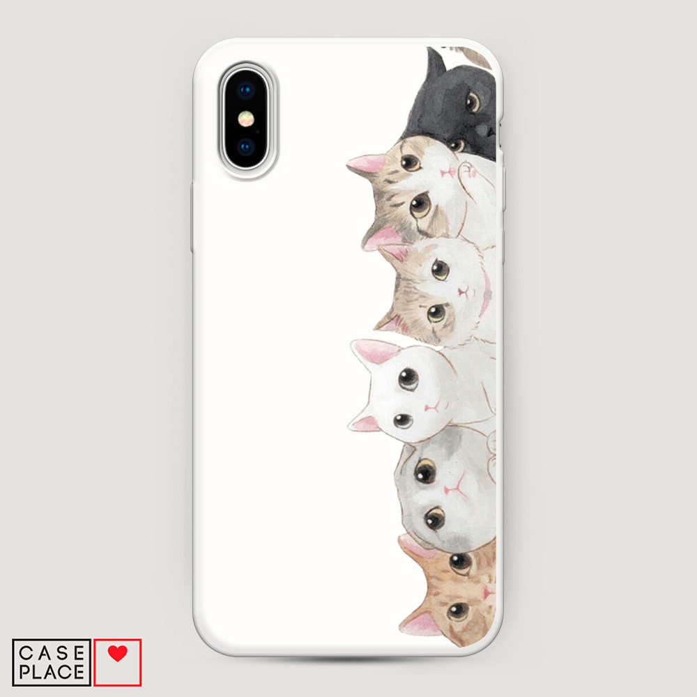 

Матовый силиконовый чехол "Котики" на Apple iPhone XS Max (10S Max), Котики