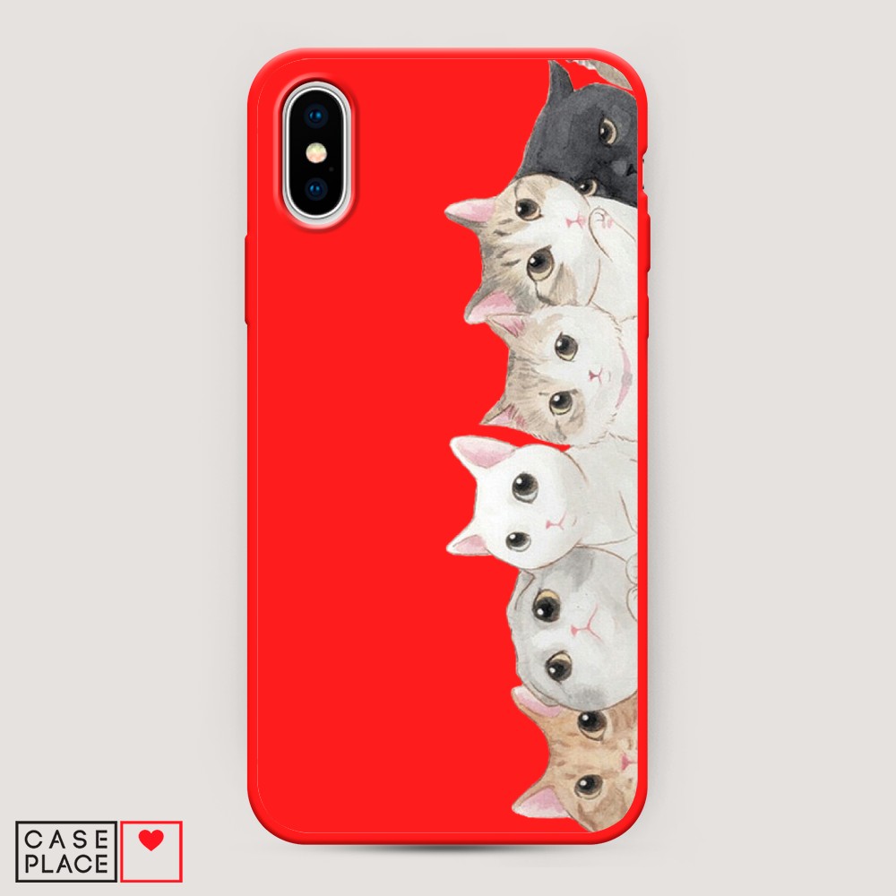 

Матовый силиконовый чехол "Котики" на Apple iPhone XS Max (10S Max), Котики