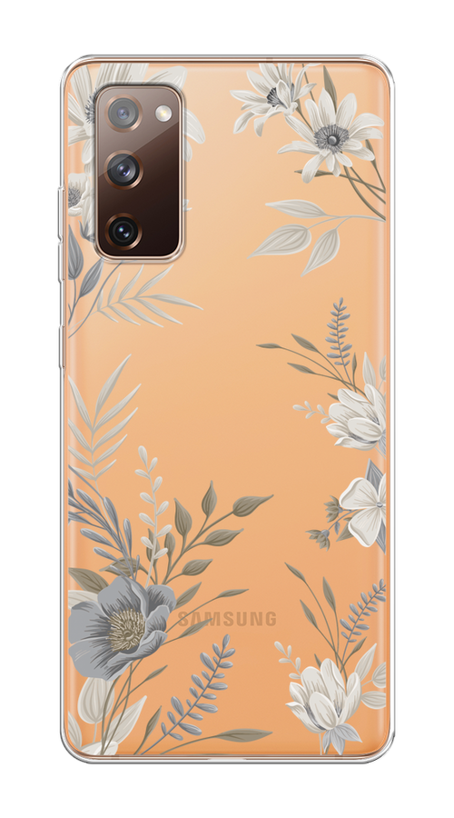 

Чехол на Samsung Galaxy S20 FE "Цветы сепия", Серый;прозрачный;зеленый;белый, 2101350-1