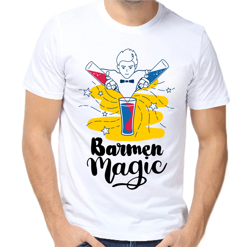 

Футболка мужская белая 62 р-р barmen magic, Белый, fm_barmen_magic