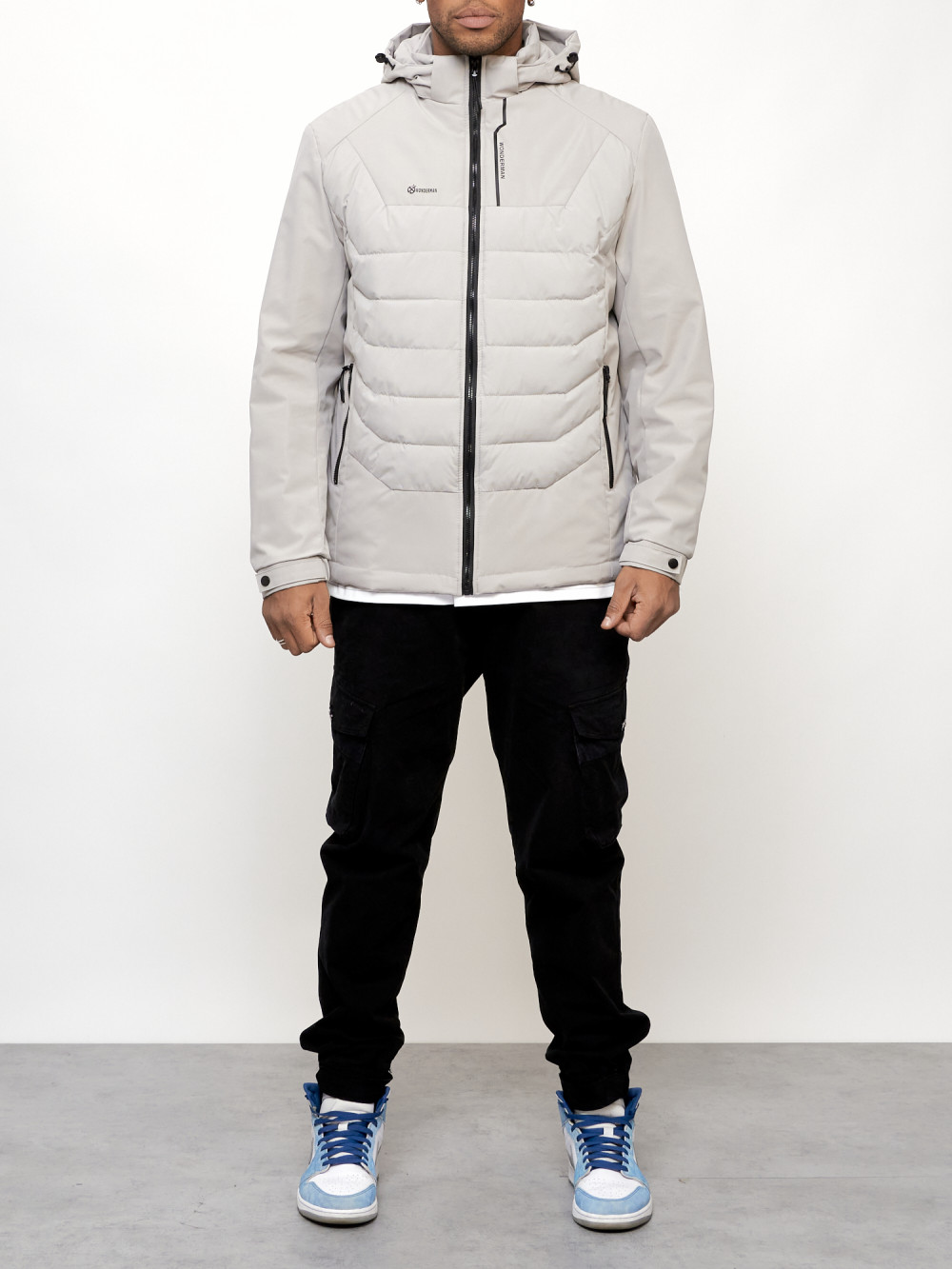 

Куртка мужская AD7302 серая L, Серый, AD7302