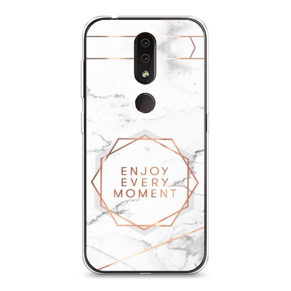 

Чехол Awog на Nokia 4.2 / Нокиа 4.2 "Enjoy every moment мрамор", Белый;розовый;серый, 122550-7