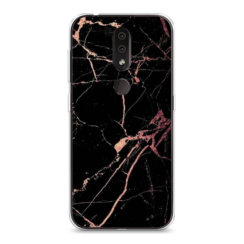 

Чехол Awog на Nokia 4.2 / Нокиа 4.2 "Мрамор розовое золото", Черный;розовый, 122550-3