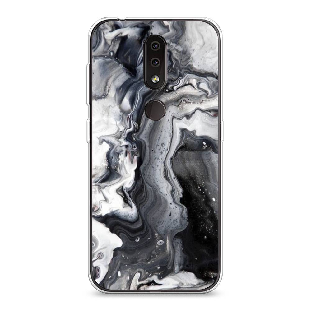 фото Чехол awog "бело-черные сложные полосы" для nokia 4.2