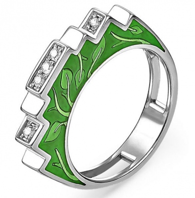 

Кольцо из серебра с фианитом/эмалью р. 16 Kabarovsky 1-039-7901, 1-039-7901