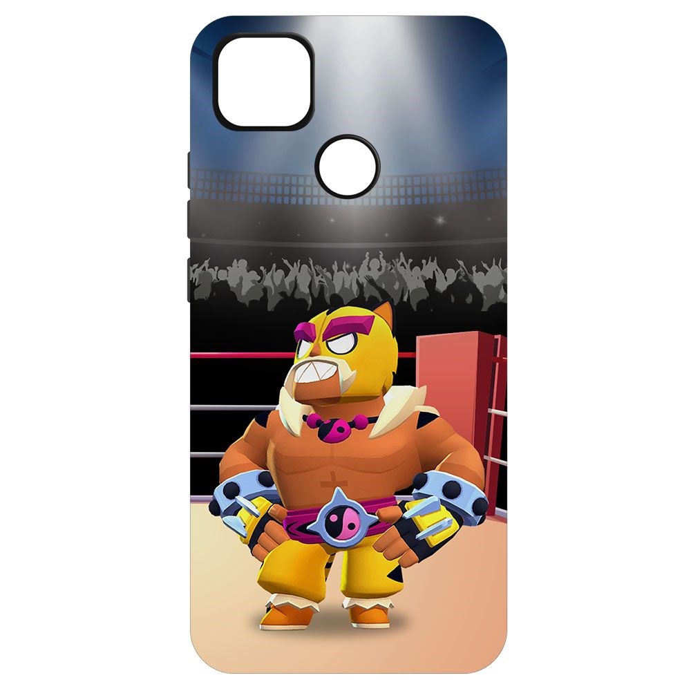 фото Чехол-накладка krutoff софт кейс brawl stars - эль тигро для xiaomi redmi 9c черный