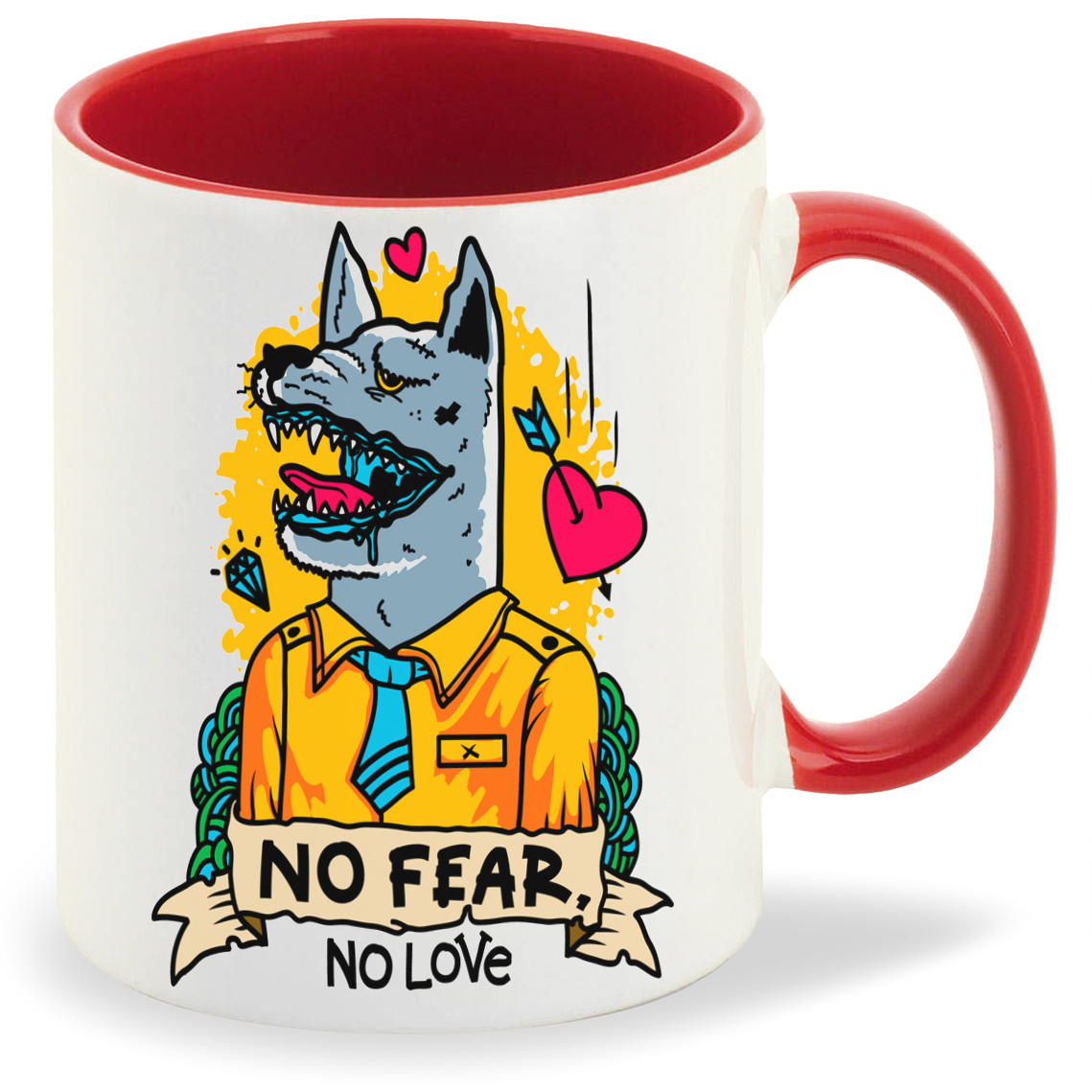 

Кружка CoolPodarok Прикол Волк no fear, Прикол Волк no fear