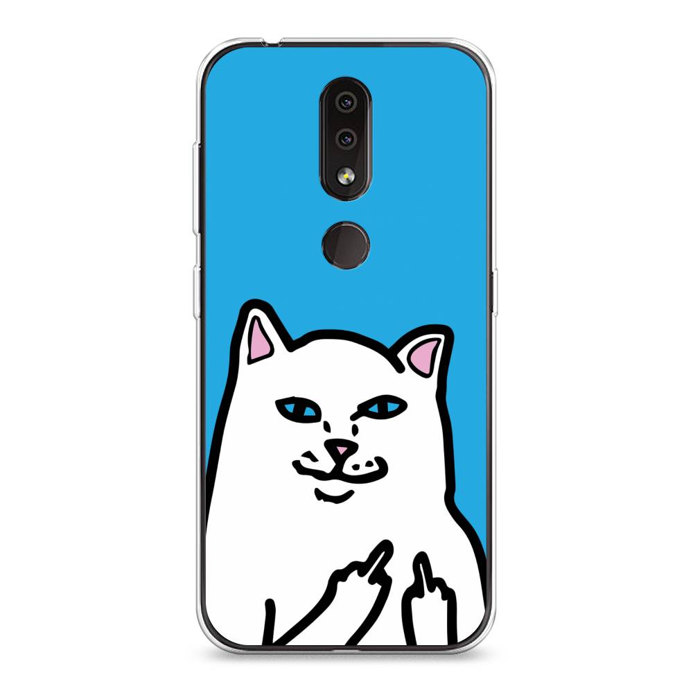 

Чехол Awog на Nokia 4.2 / Нокиа 4.2 "Кот жесть", Белый;голубой;черный, 122550-9