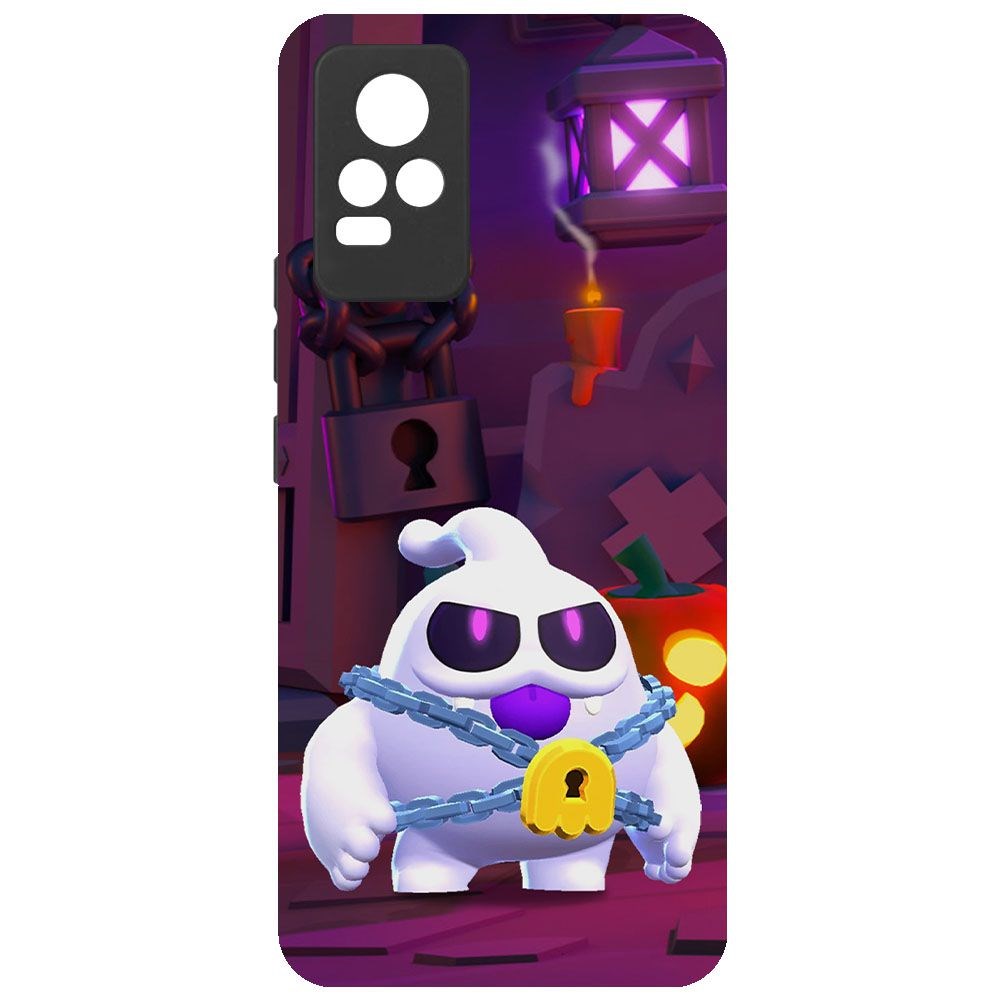 

Чехол-накладка Krutoff Софт Кейс Brawl Stars - Призрак Скуик для Vivo V21e черный