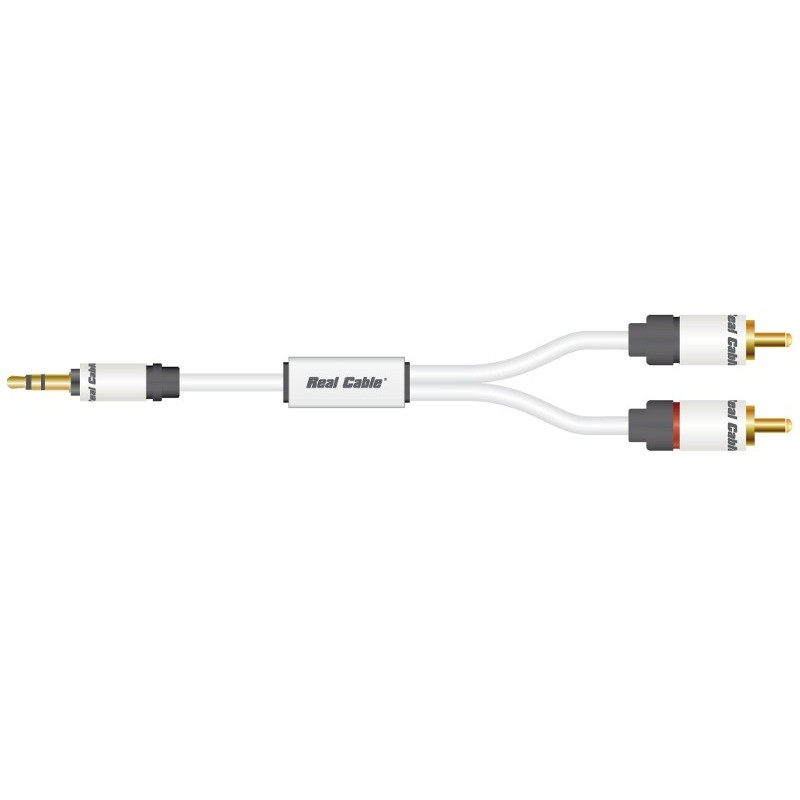 фото Кабель aux real cable jrca-1 3.5 jack - 2xrca 1.5m white